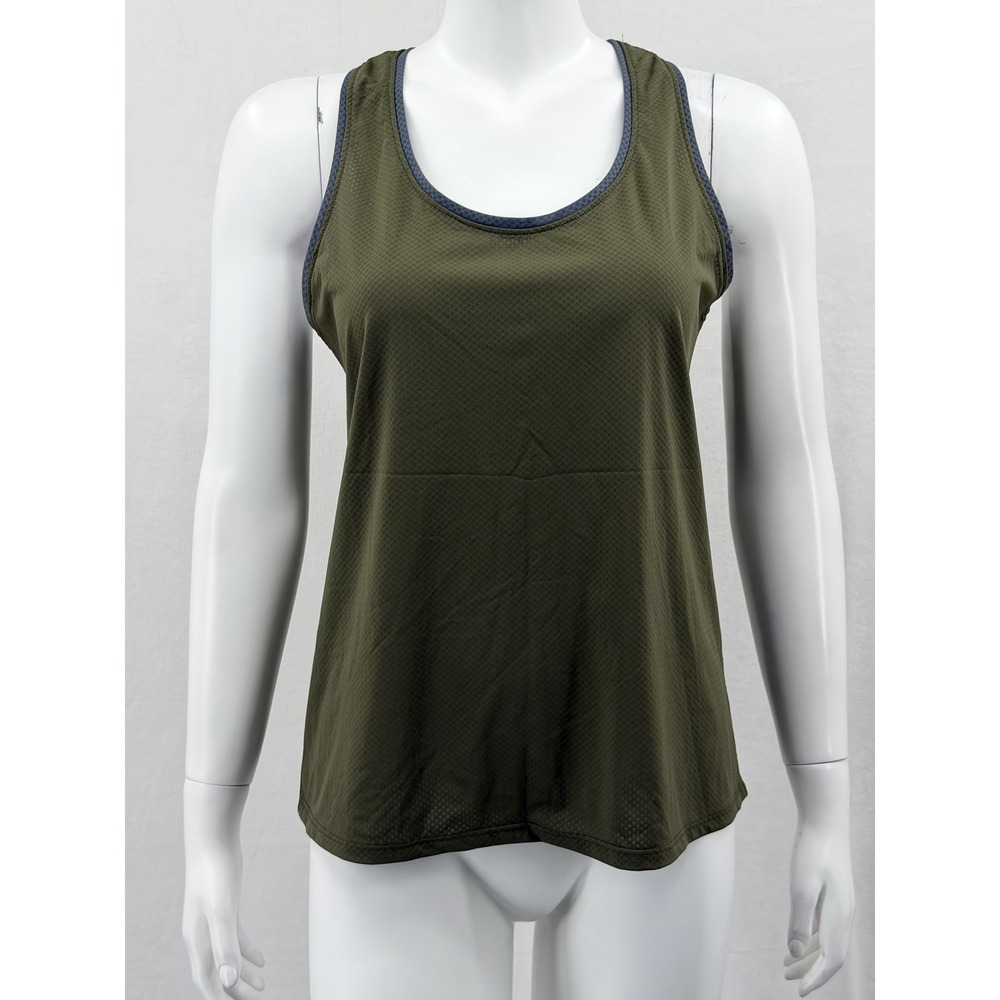 Botori Top Womens Medium Green Racerback Diamond Tech Tank Activewear Equestrian